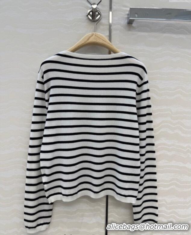 Buy Fashionable Dior Striped Cashmere Silk T-Shirt DR120290 2025