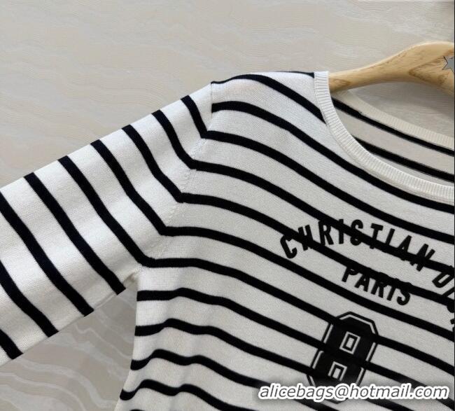 Buy Fashionable Dior Striped Cashmere Silk T-Shirt DR120290 2025
