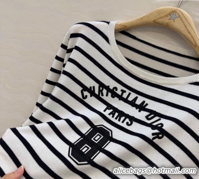 Buy Fashionable Dior Striped Cashmere Silk T-Shirt DR120290 2025