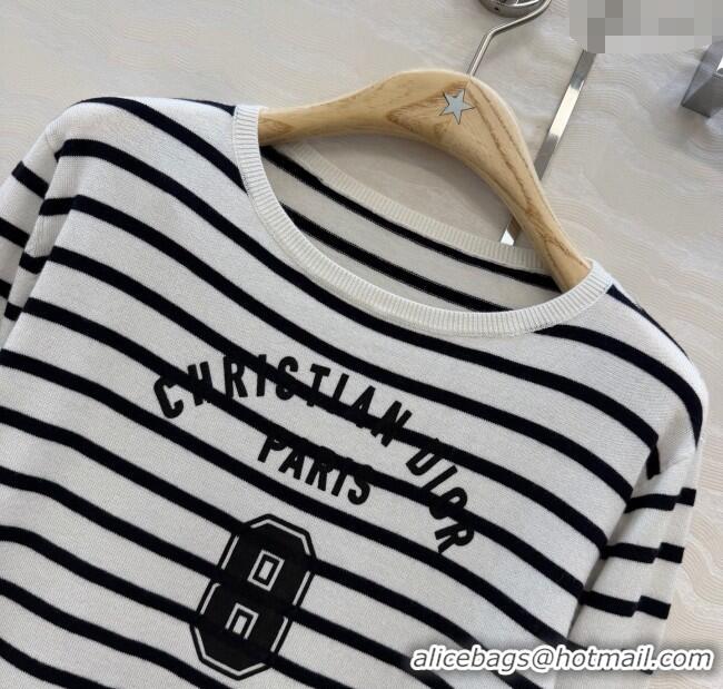 Buy Fashionable Dior Striped Cashmere Silk T-Shirt DR120290 2025