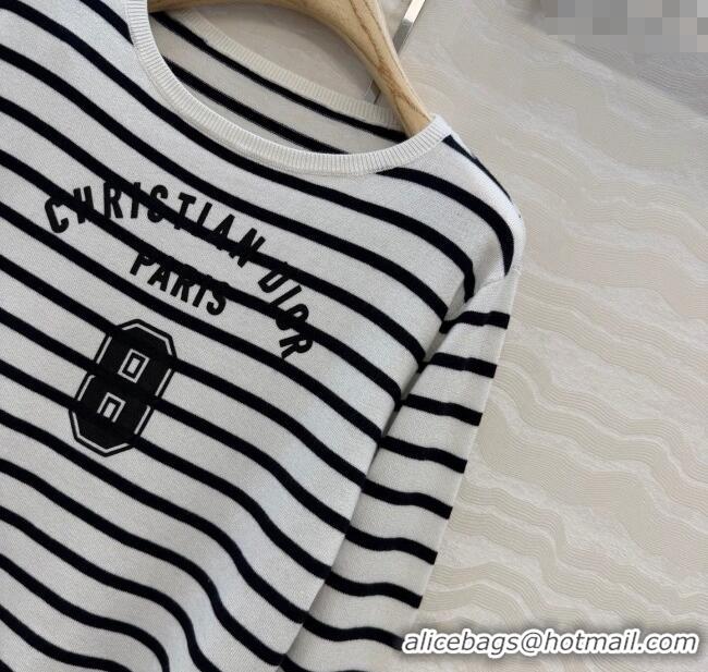 Buy Fashionable Dior Striped Cashmere Silk T-Shirt DR120290 2025