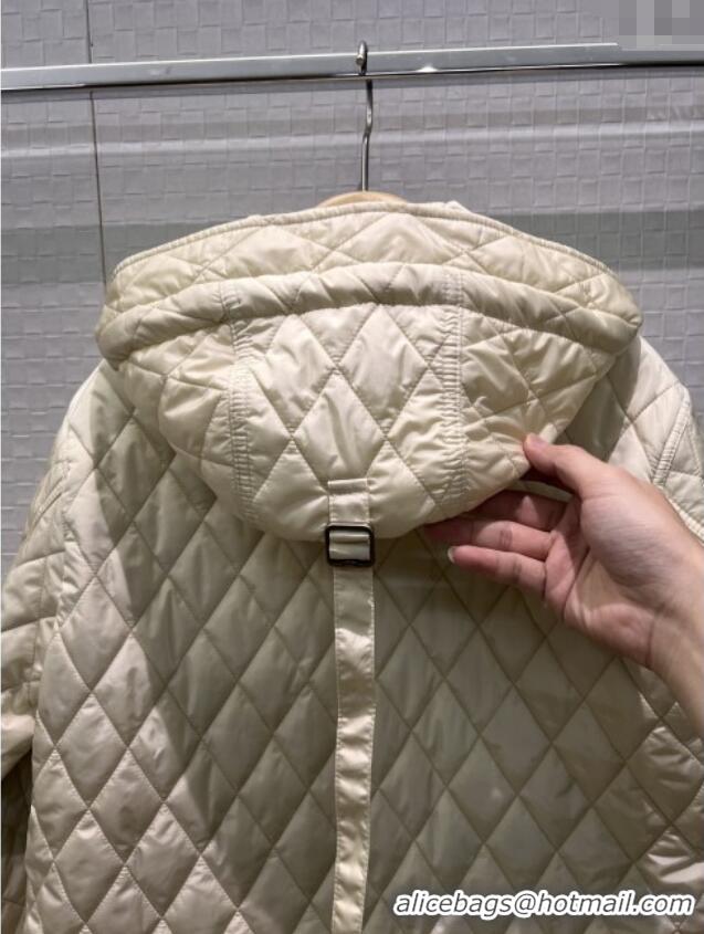 Promotional Burberry Cropped Quilted Nylon Hooded Jacket B112707 Beige 2025