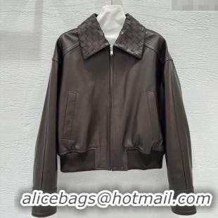 Chic Discount Bottega Veneta Lambskin Leather Jacket BV120263 Brown 2025