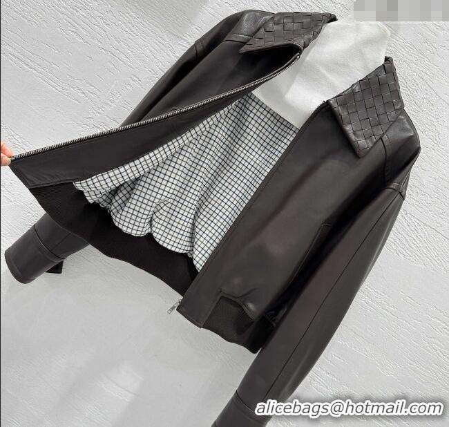Chic Discount Bottega Veneta Lambskin Leather Jacket BV120263 Brown 2025