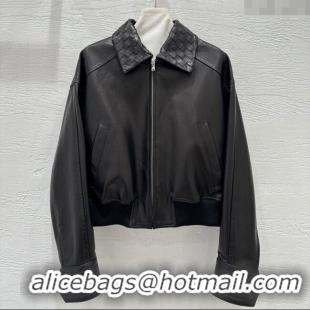 Popular Style Bottega Veneta Lambskin Leather Jacket BV120263 Black 2025