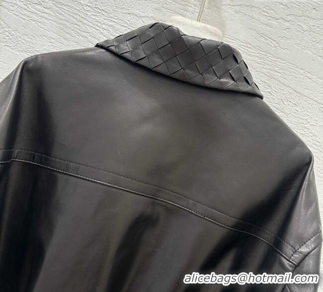 Popular Style Bottega Veneta Lambskin Leather Jacket BV120263 Black 2025