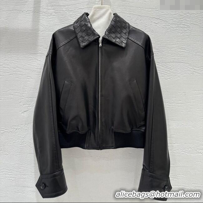 Popular Style Bottega Veneta Lambskin Leather Jacket BV120263 Black 2025