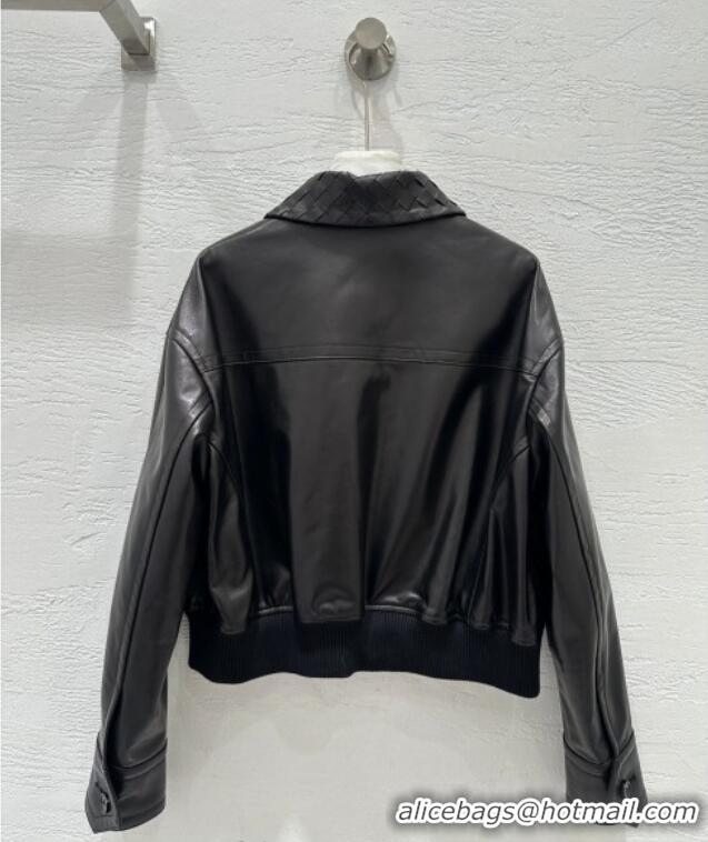 Popular Style Bottega Veneta Lambskin Leather Jacket BV120263 Black 2025