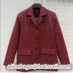 Luxury Discount Gucci GG Strass Jacket GG120237 Red 2025