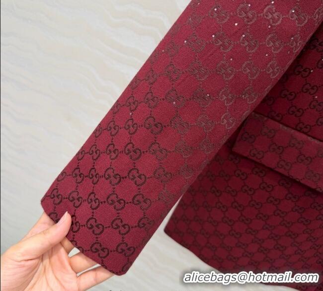 Luxury Discount Gucci GG Strass Jacket GG120237 Red 2025