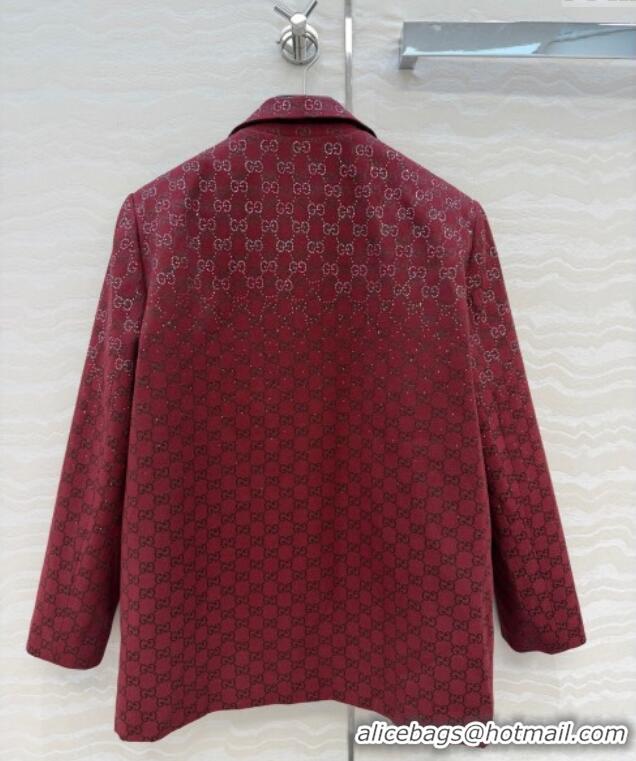 Luxury Discount Gucci GG Strass Jacket GG120237 Red 2025