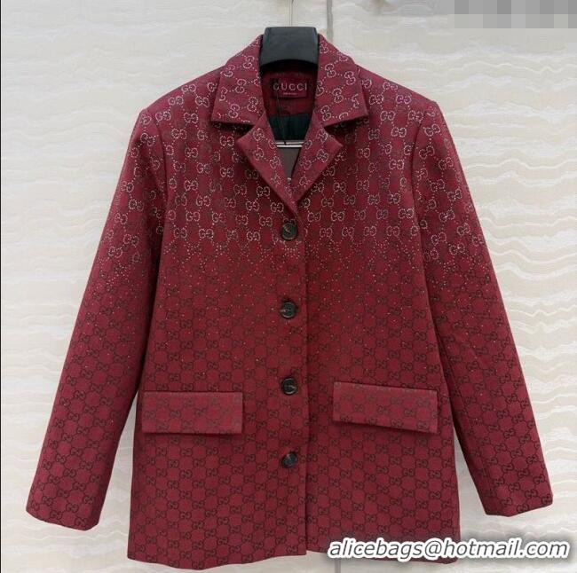 Luxury Discount Gucci GG Strass Jacket GG120237 Red 2025
