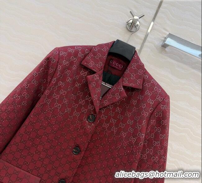 Luxury Discount Gucci GG Strass Jacket GG120237 Red 2025