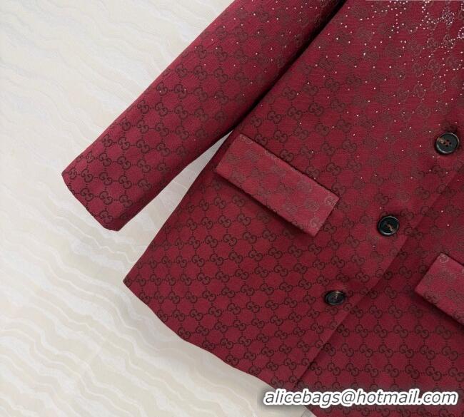 Luxury Discount Gucci GG Strass Jacket GG120237 Red 2025