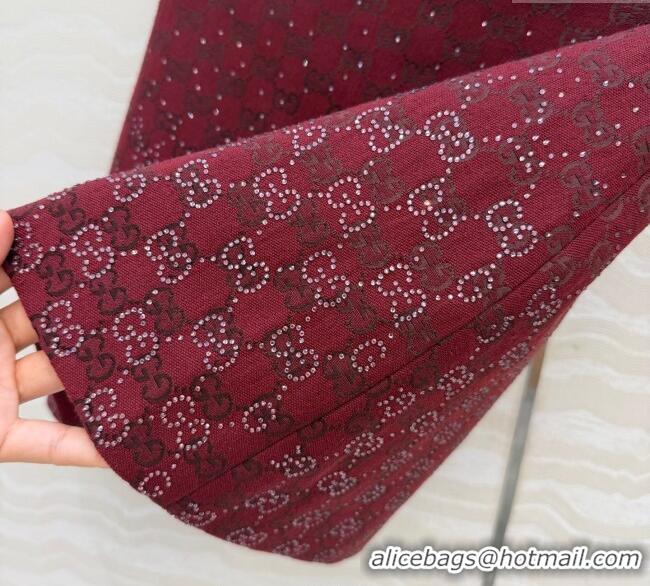 Best Price Gucci GG Strass Mini Skirt GG120237 Red 2025
