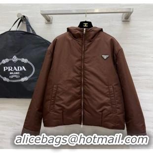 Best Price Prada Nylon Padded Jacket PR120101 Brown 2025