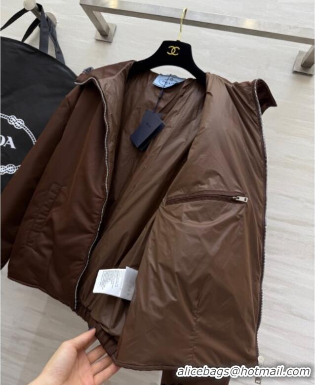 Best Price Prada Nylon Padded Jacket PR120101 Brown 2025