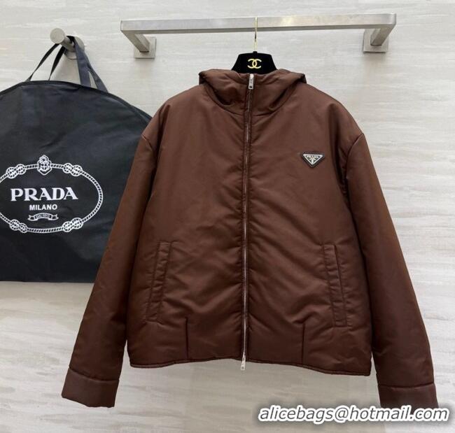 Best Price Prada Nylon Padded Jacket PR120101 Brown 2025