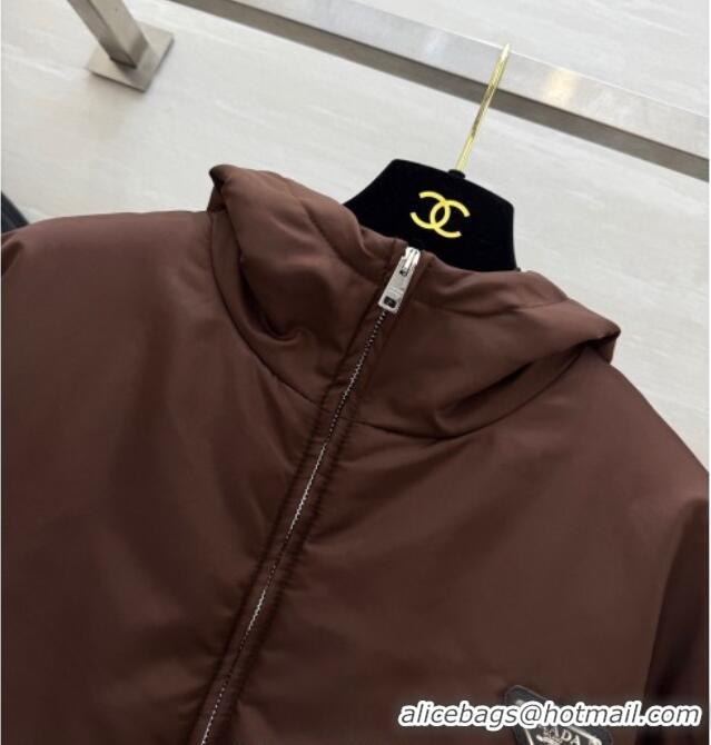 Best Price Prada Nylon Padded Jacket PR120101 Brown 2025