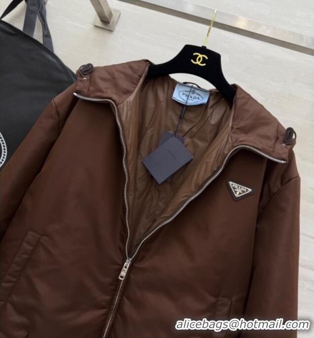 Best Price Prada Nylon Padded Jacket PR120101 Brown 2025