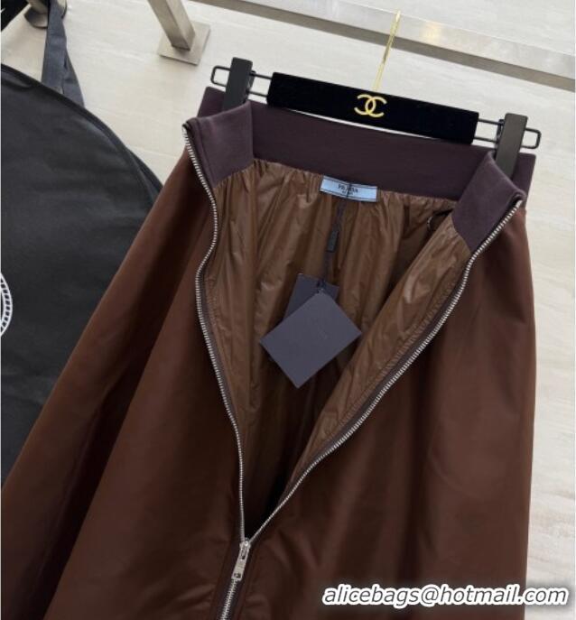 Buy Discount Prada Nylon Skirt PR120101 Brown 2025