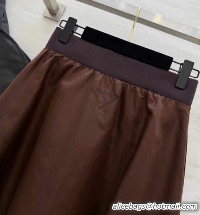 Buy Discount Prada Nylon Skirt PR120101 Brown 2025