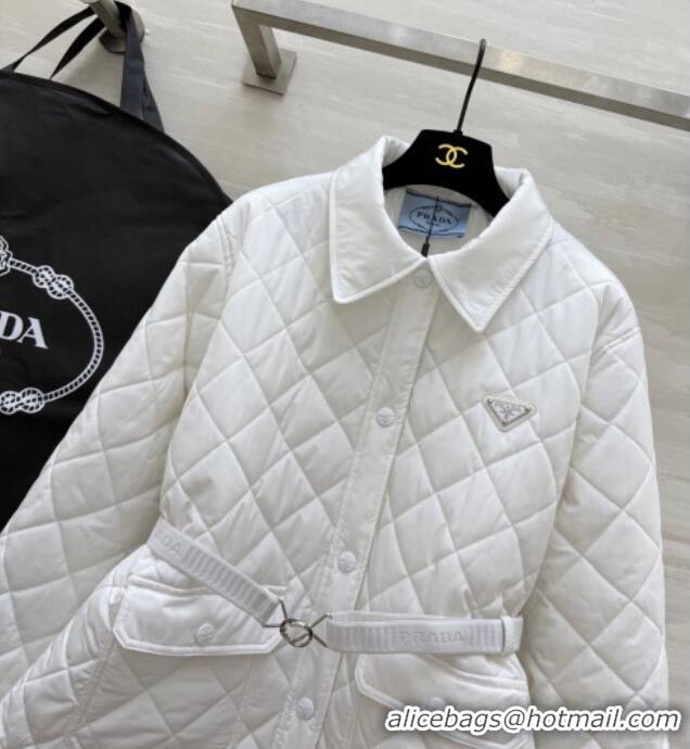 Top Grade Prada Quilted Cotton Jacket PR120103 White 2025