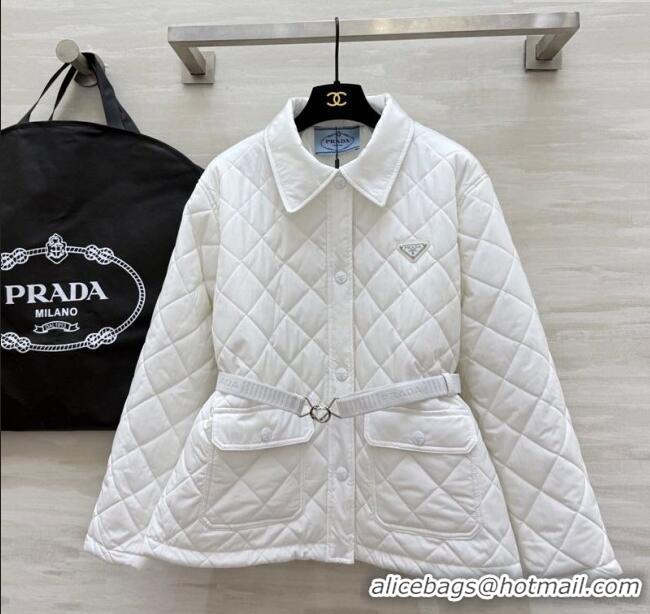 Top Grade Prada Quilted Cotton Jacket PR120103 White 2025