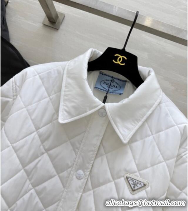 Top Grade Prada Quilted Cotton Jacket PR120103 White 2025