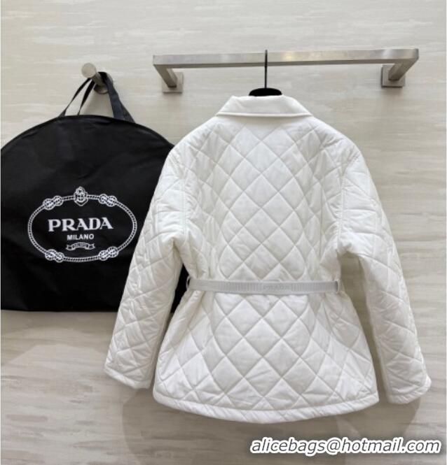Top Grade Prada Quilted Cotton Jacket PR120103 White 2025