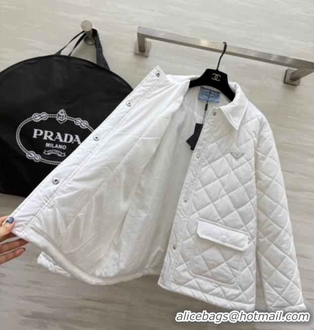 Top Grade Prada Quilted Cotton Jacket PR120103 White 2025