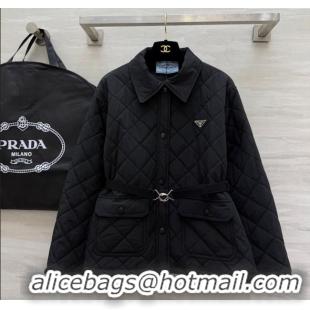 Best Product Prada Quilted Cotton Jacket PR120103 Black 2025