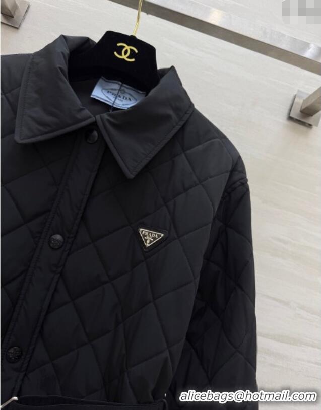 Best Product Prada Quilted Cotton Jacket PR120103 Black 2025