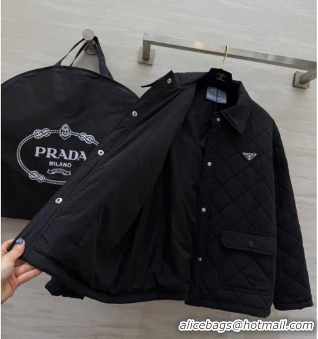 Best Product Prada Quilted Cotton Jacket PR120103 Black 2025