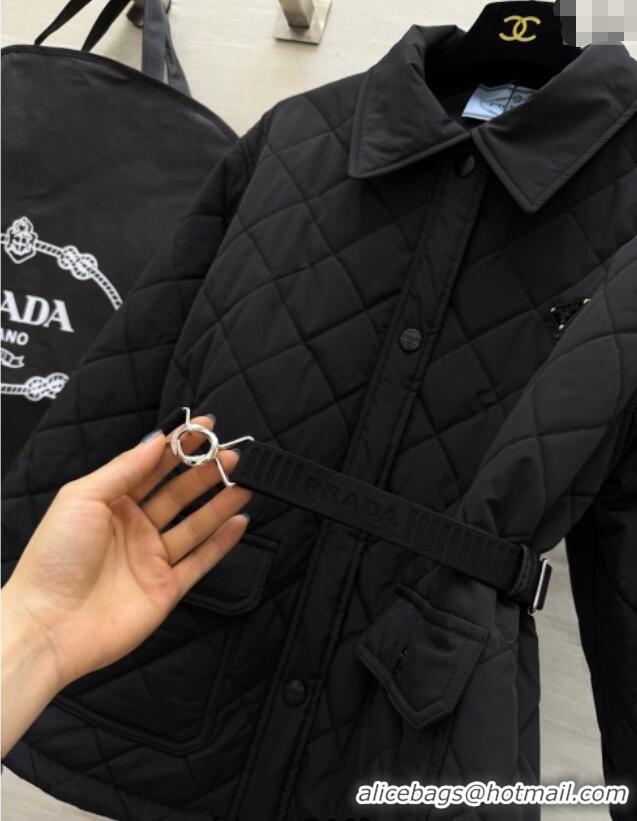 Best Product Prada Quilted Cotton Jacket PR120103 Black 2025