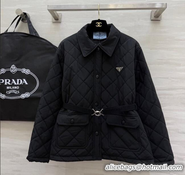 Best Product Prada Quilted Cotton Jacket PR120103 Black 2025