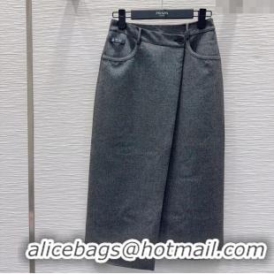 Best Quality Prada Skirt PR120118 Grey 2025