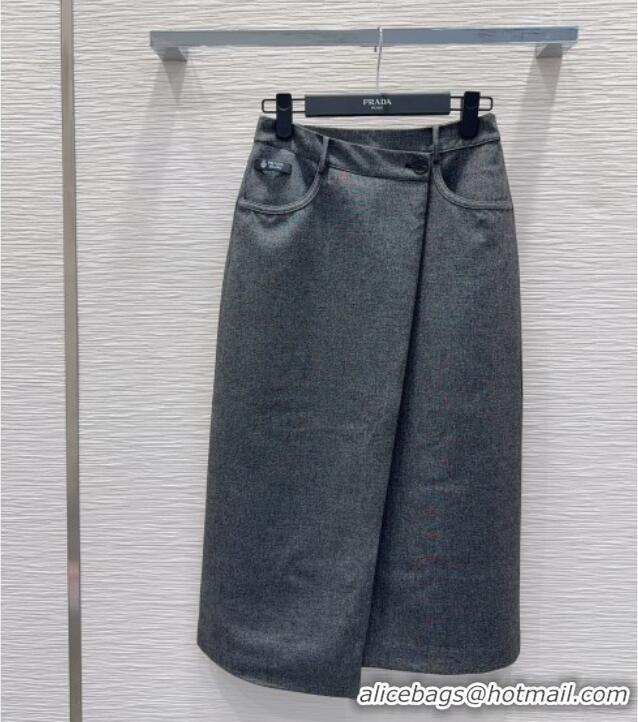 Best Quality Prada Skirt PR120118 Grey 2025
