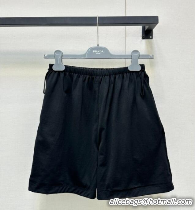 Famous Brand Prada Reversible Nylon and Cotton Shorts PR120220 Black 2025