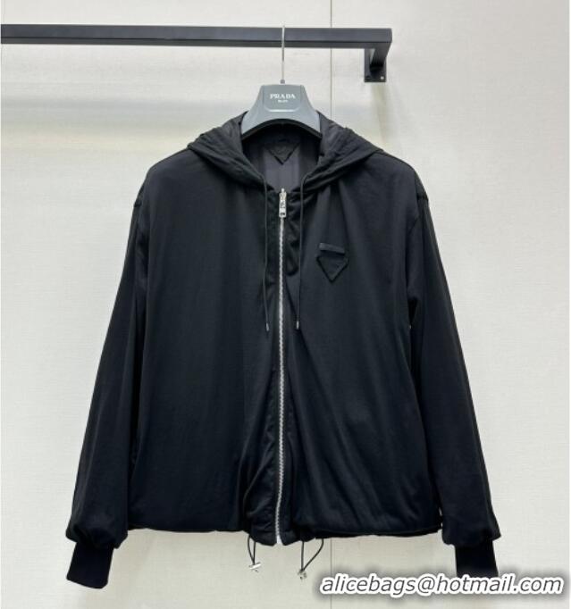 Trendy Design Prada Reversible Nylon and Cotton Jacket PR120220 Black 2025