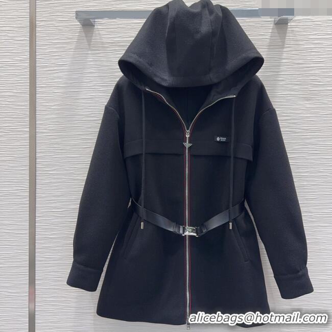 Top Grade Prada Coat PR120289 Black 2025