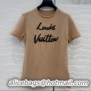 Unique Grade Louis Vuitton Wool & Cashmere Short-sleeved Sweater LV112714 Brown 2025