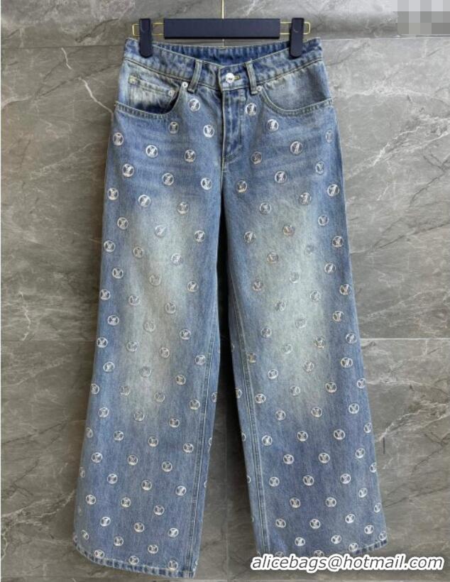 ​Top Grade Louis Vuitton Cotton Jeans LV120102 Blue 2025