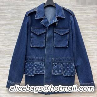 Market Sells Louis Vuitton Cotton Denim Coat LV120230 Blue 2025