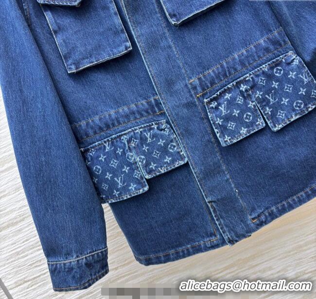 Market Sells Louis Vuitton Cotton Denim Coat LV120230 Blue 2025