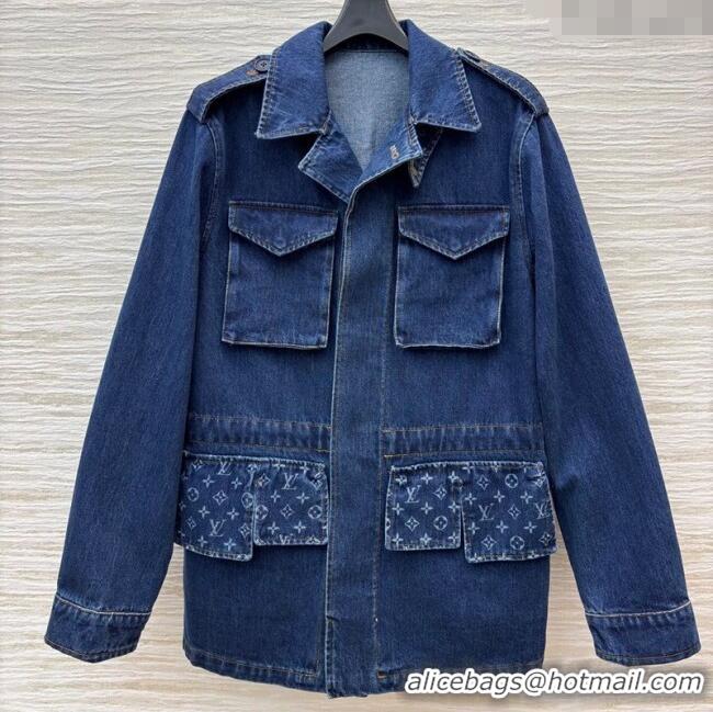 Market Sells Louis Vuitton Cotton Denim Coat LV120230 Blue 2025