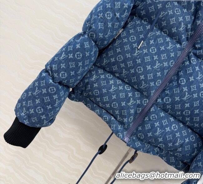 Modern Classic Louis Vuitton Denim Down Jacket LV120237 Blue 2025