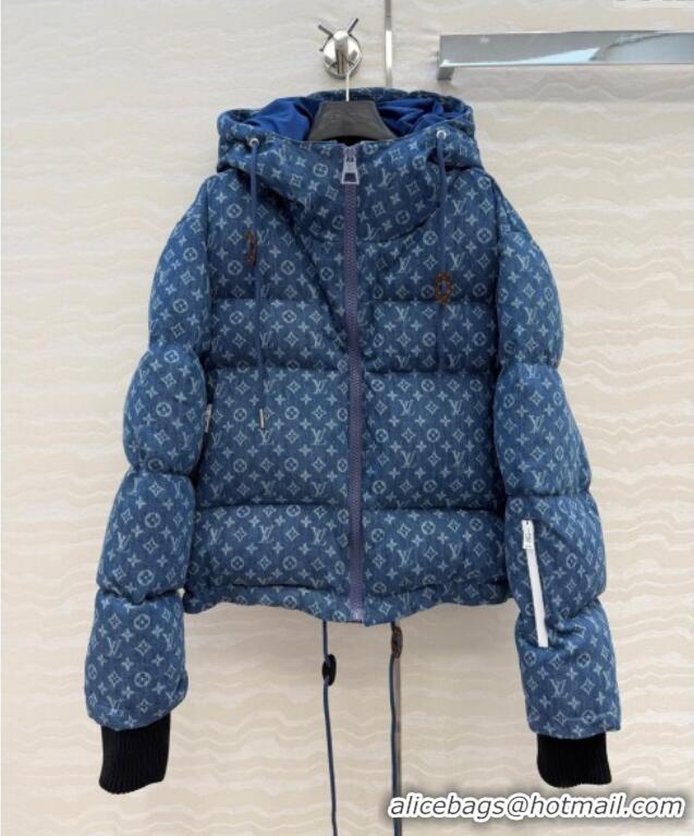 Modern Classic Louis Vuitton Denim Down Jacket LV120237 Blue 2025