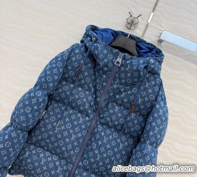 Modern Classic Louis Vuitton Denim Down Jacket LV120237 Blue 2025
