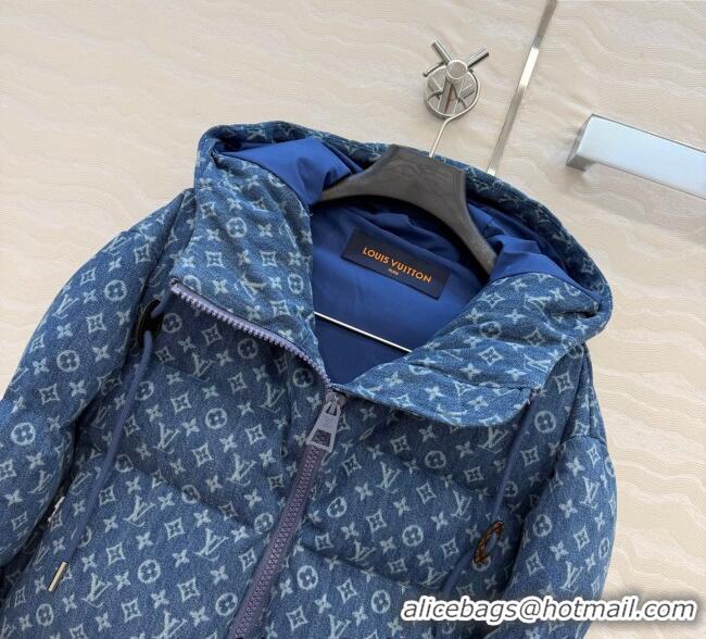 Modern Classic Louis Vuitton Denim Down Jacket LV120237 Blue 2025